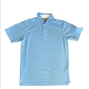 NWOT FJ Polo Shirt Men Medium Golf Ruby Hill Gold Club Stretch Athletic Fit Blue